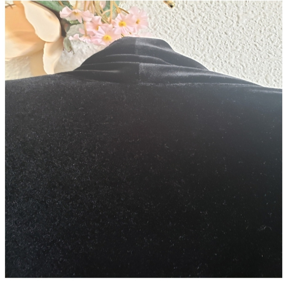 Black Velvet Open Front Cardigan Vintage - Picture 5 of 12